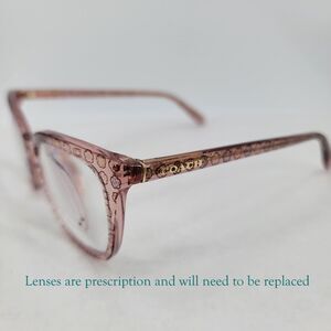 Coach Womens Transluscent Pink Tea Rose 5836 51-19-145 Eyeglass FRAMES ONLY